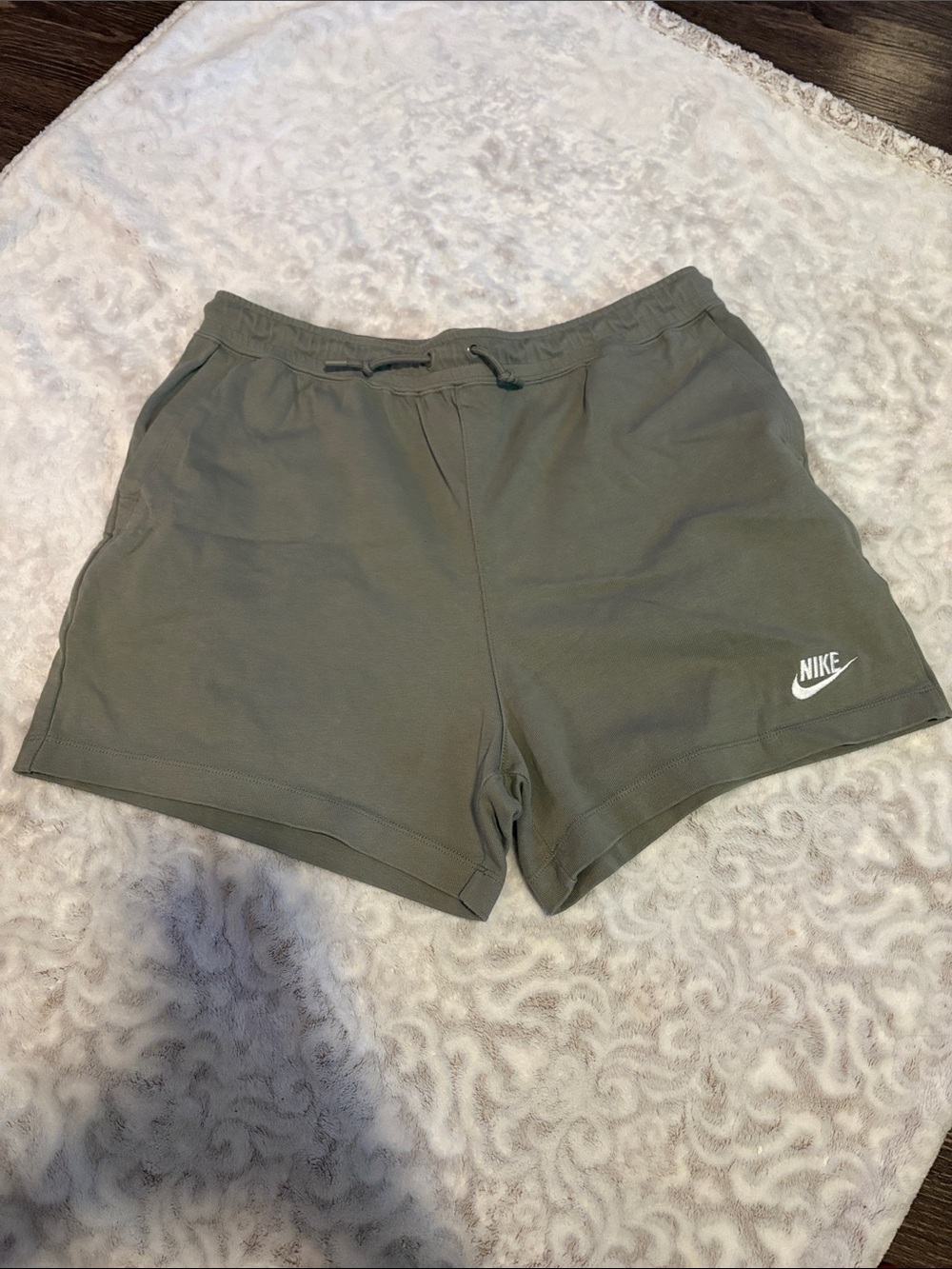 Nike Light Olive Green Drawstring Shorts
